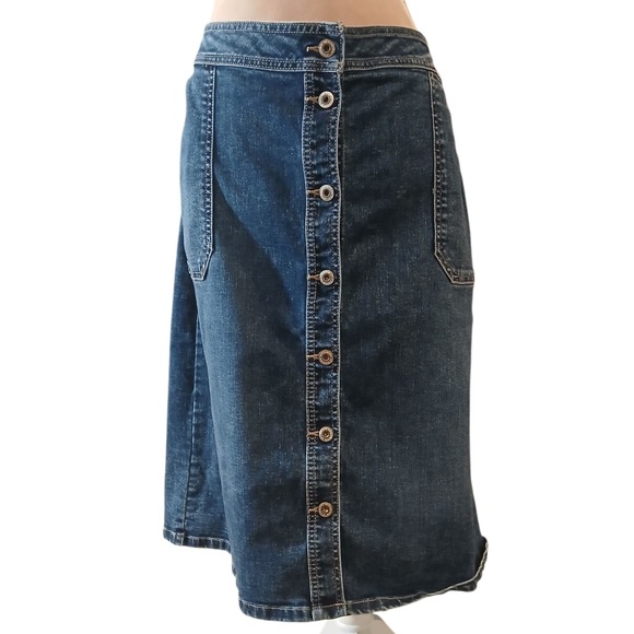 Liz Claiborne Dresses & Skirts - Liz Claiborne SIMPLY LIZ Women's Denim Button Front Midi Skirt Size 18